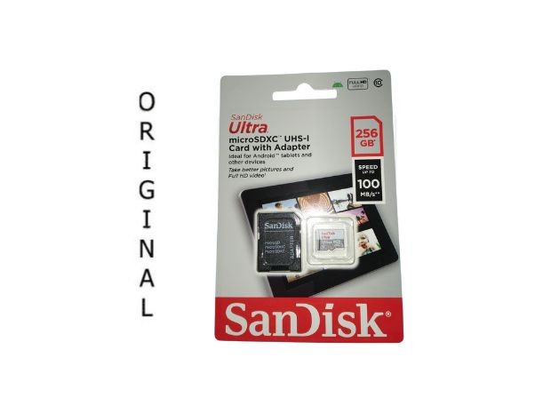 &uu MICRO SD ORIGINAL 256 GB SANDISCK CLASE 10